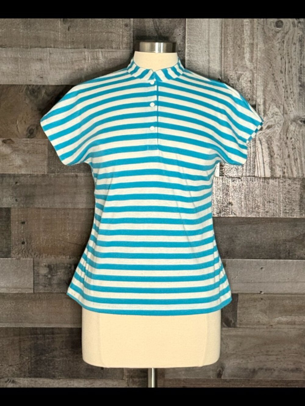 Koret vintage 80s 90s blue white striped shirt large classic gorpcore retro top